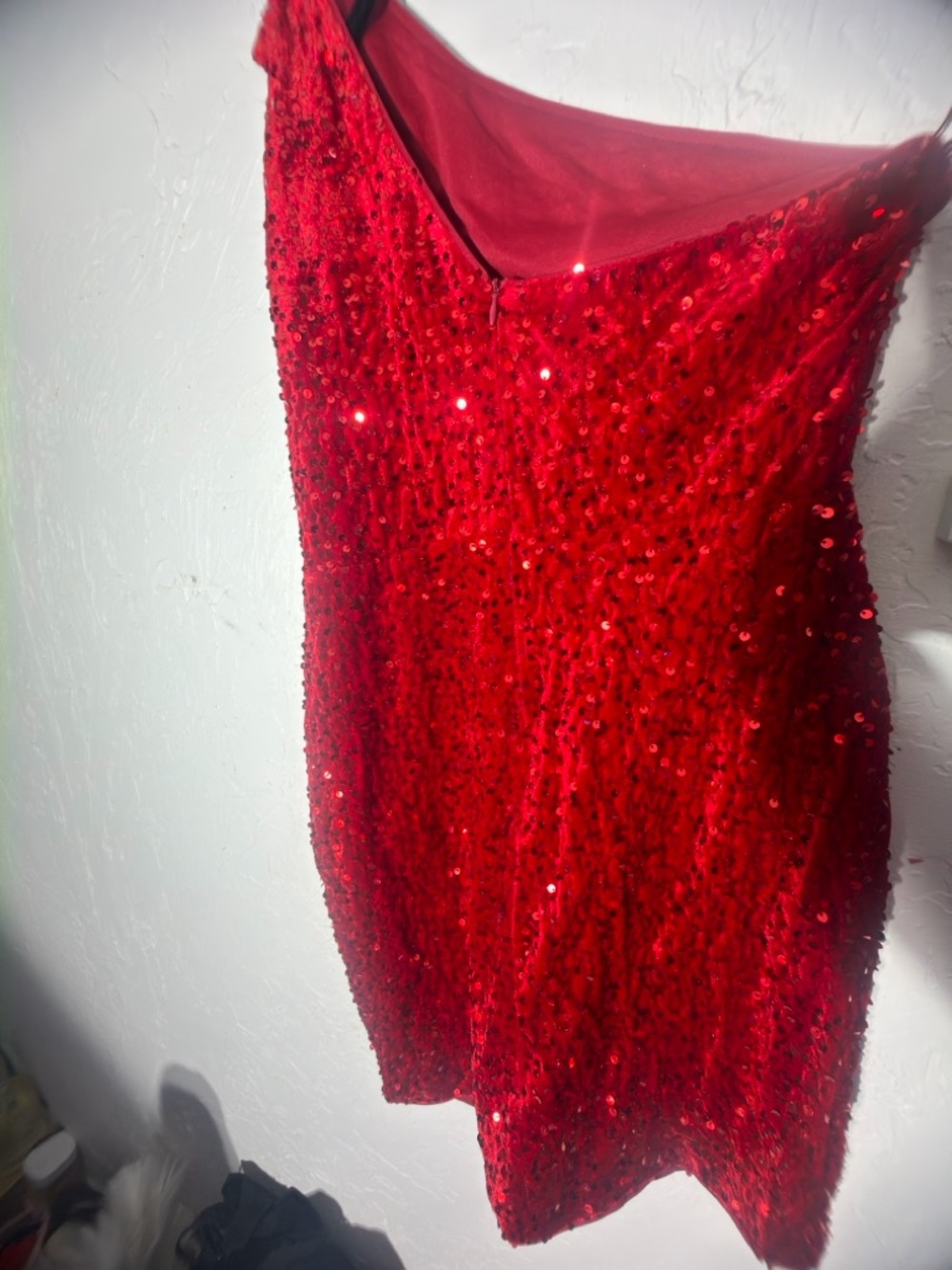 Red Sequin Mini Dress